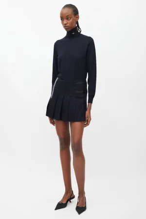1990's Navy Pleated Kilt Mini Skirt