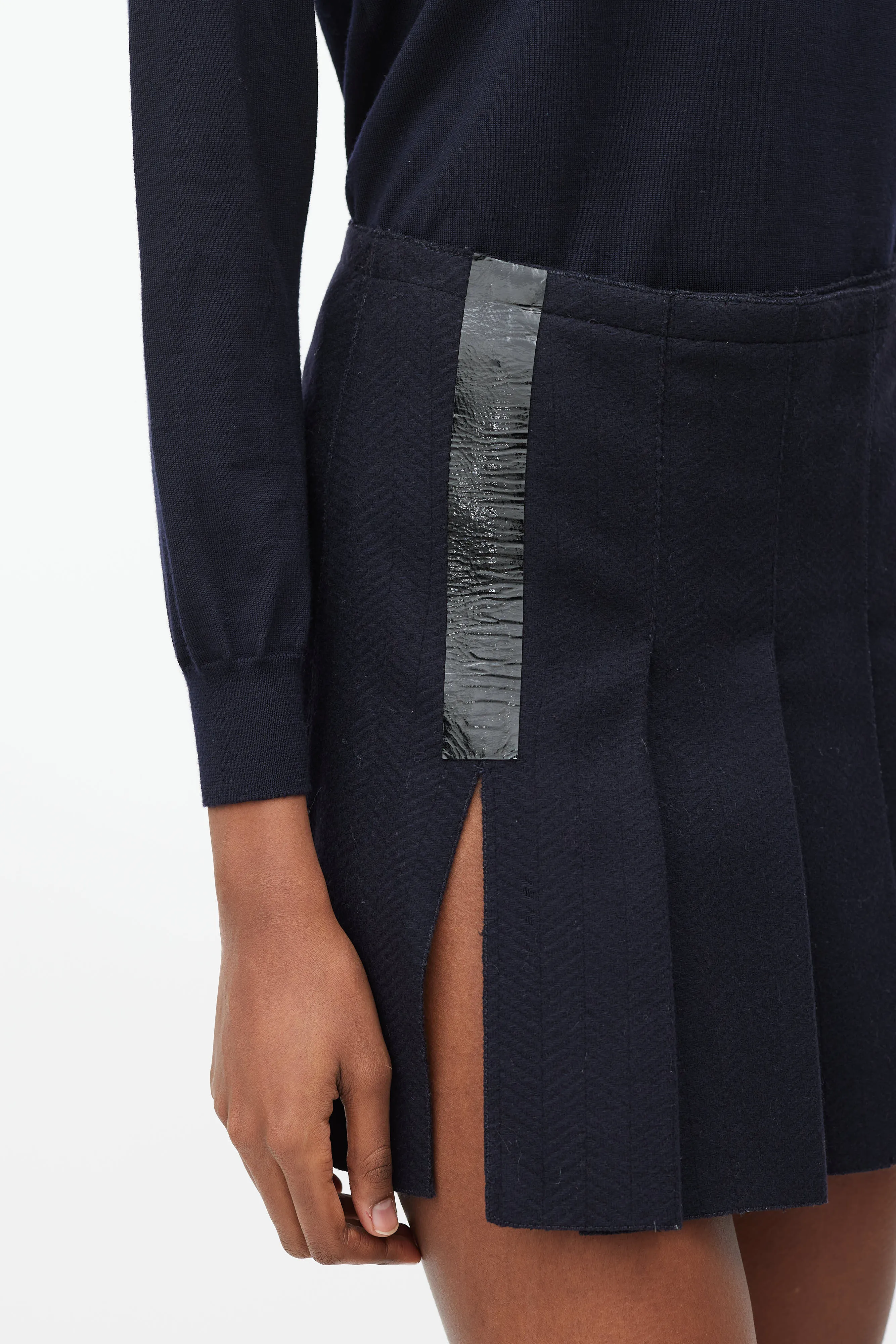 1990's Navy Pleated Kilt Mini Skirt