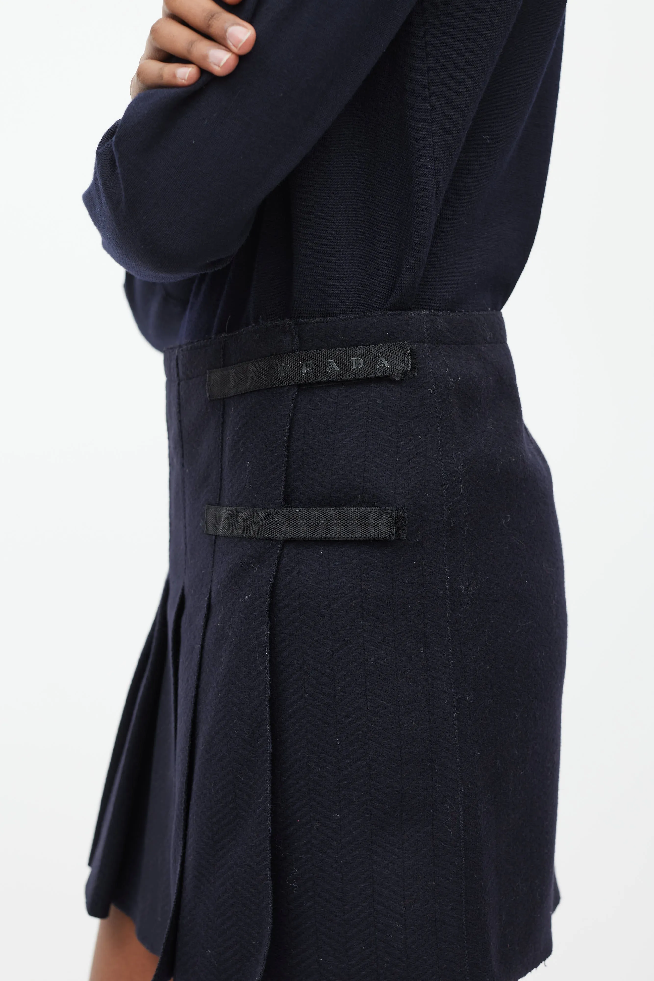 1990's Navy Pleated Kilt Mini Skirt