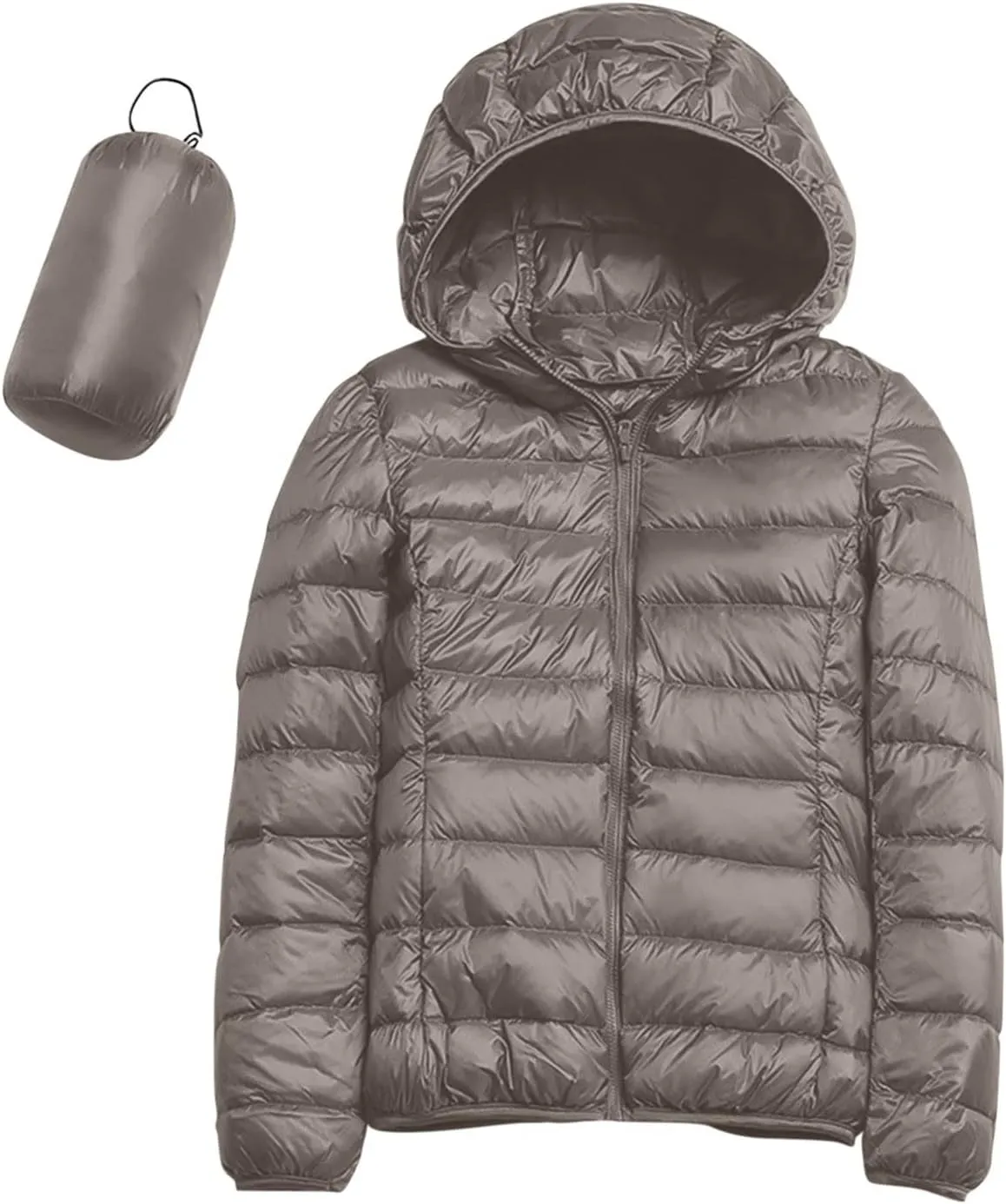 2024 Women's Hooded Packable Puffer Jackets Winter Lightweight Warm Down Coats Trendy Slim Fit Windproof Duck Down Outwear