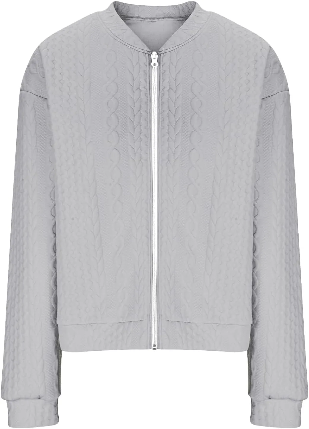 2024 Womens Short Winter Coats Dressy Casual Full Zip Up Petite Jackets Trendy Fashion Jacquard Sweater Cardigan Plus Size