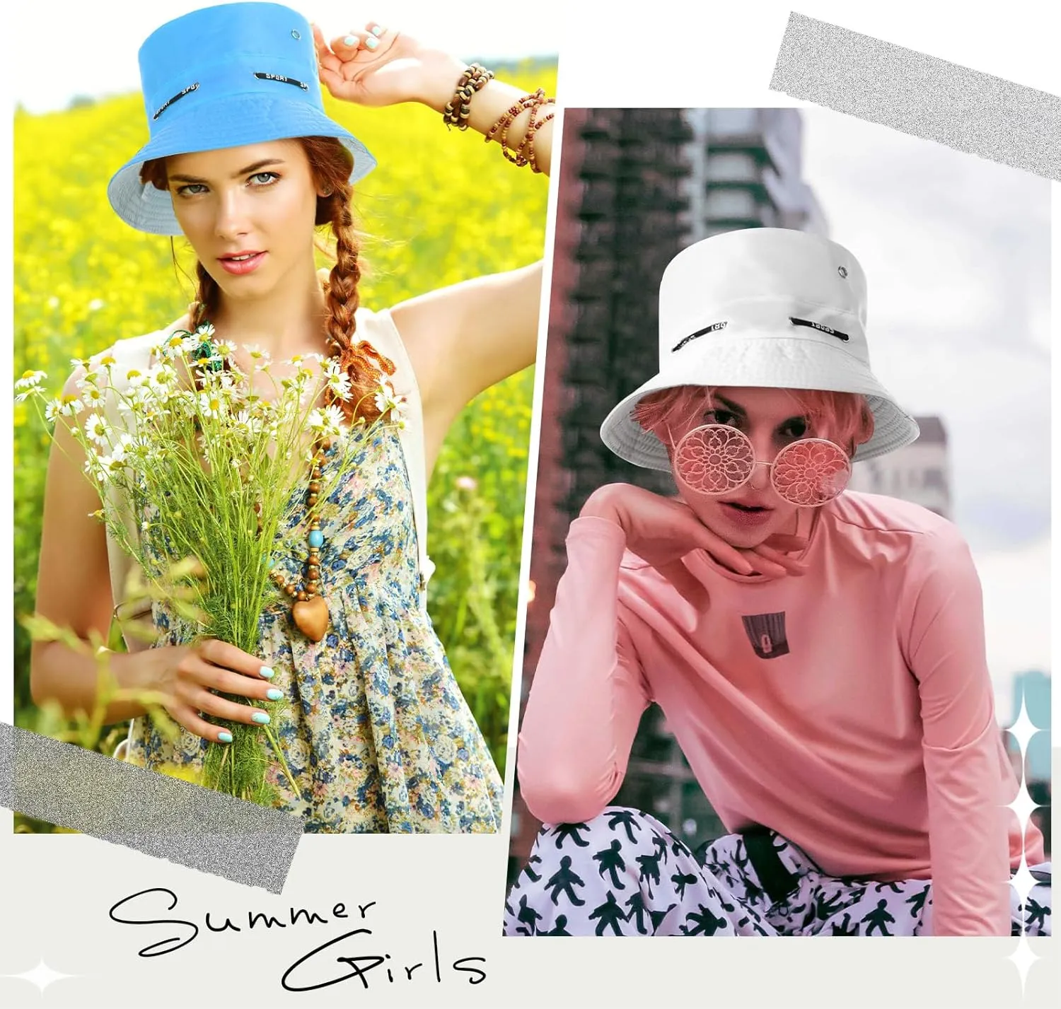 48 Pcs Bucket Hat Bulk for Women Men Fisherman Adjustable Summer Hat UV Protection for Outdoor Fishing Hiking Beach