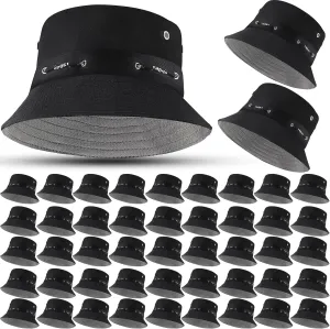48 Pcs Bucket Hat Bulk for Women Men Fisherman Adjustable Summer Hat UV Protection for Outdoor Fishing Hiking Beach
