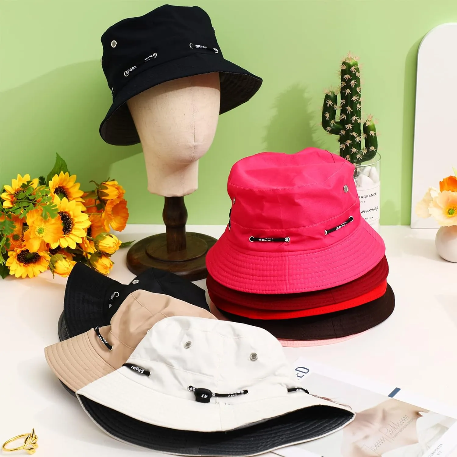 48 Pcs Bucket Hat Bulk for Women Men Fisherman Adjustable Summer Hat UV Protection for Outdoor Fishing Hiking Beach