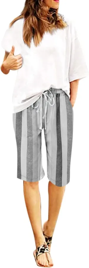 AMDBEL Plus Size Jean Bermuda Shorts for Women,Summer Shorts for Women 2023 Trendy, Shorts for Women Casual Summer, Stretchy Leggings Shorts Fashion High-Waisted Women's Yoga Pants Scrunch Butt Shorts