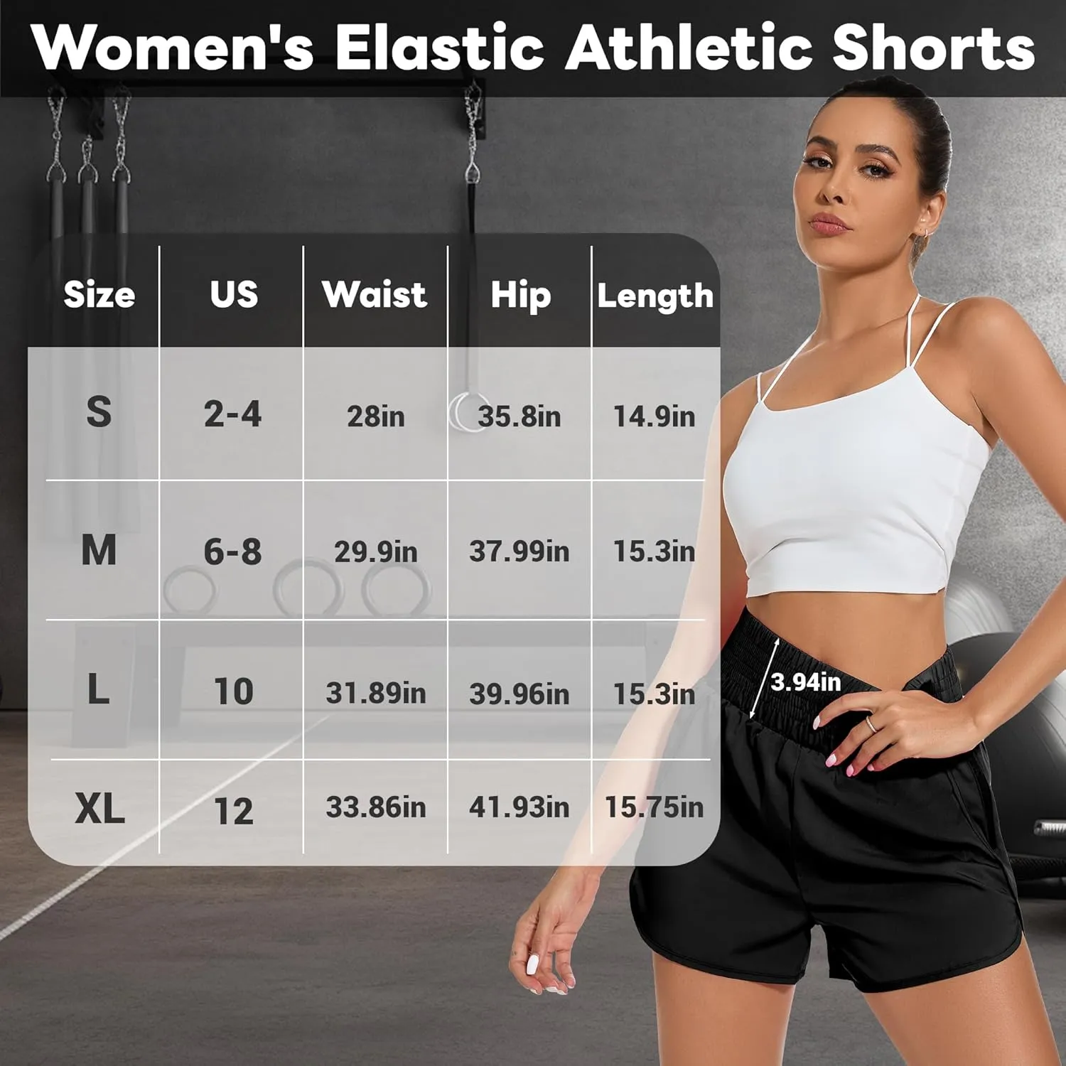 Ammiko Women's Athletic Shorts High Waist Elastic Running Shorts Zipper Pocket Quick Dry Casual Workout Shorts Liner