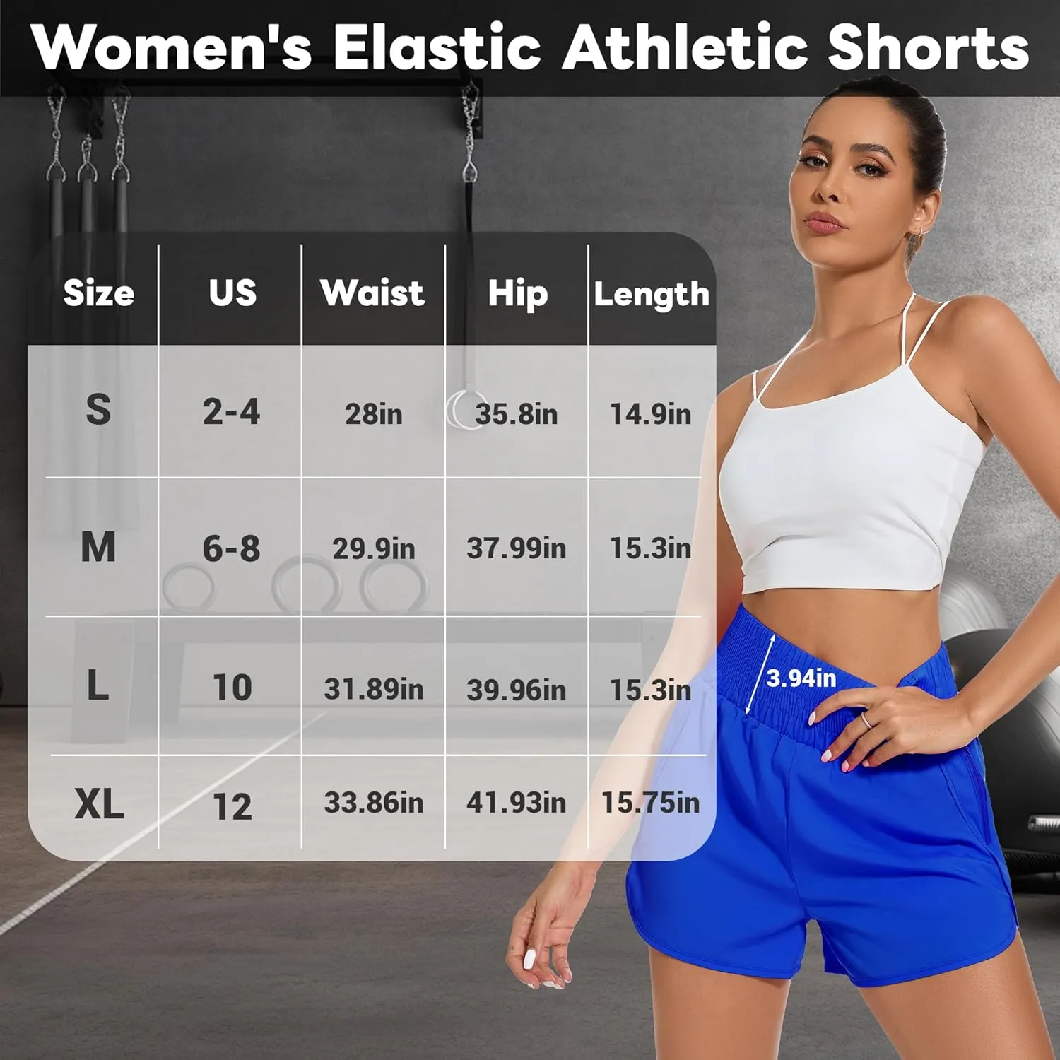 Ammiko Women's Athletic Shorts High Waist Elastic Running Shorts Zipper Pocket Quick Dry Casual Workout Shorts Liner