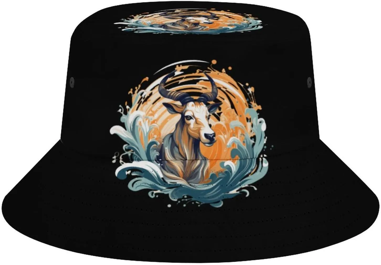 Animal African Antelope Unisex Sun Hat Foldable Bucket Hat Fashion Fishing Hat Summer Beach Hat Brim Hat