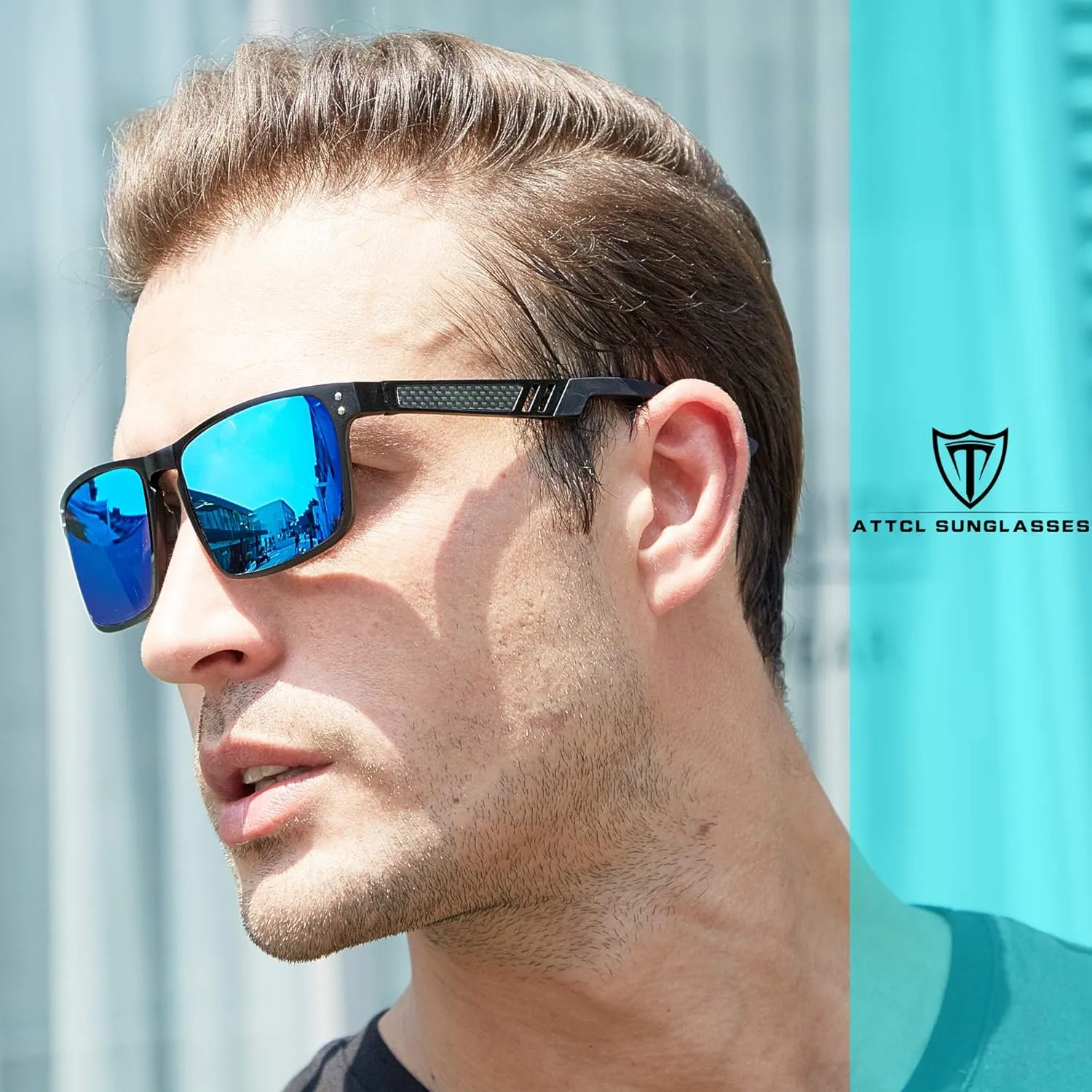 ATTCL Polarized UV Protection Fishing golf Driving Sunglasses for Men Al-Mg Metal Frame Ultra Light