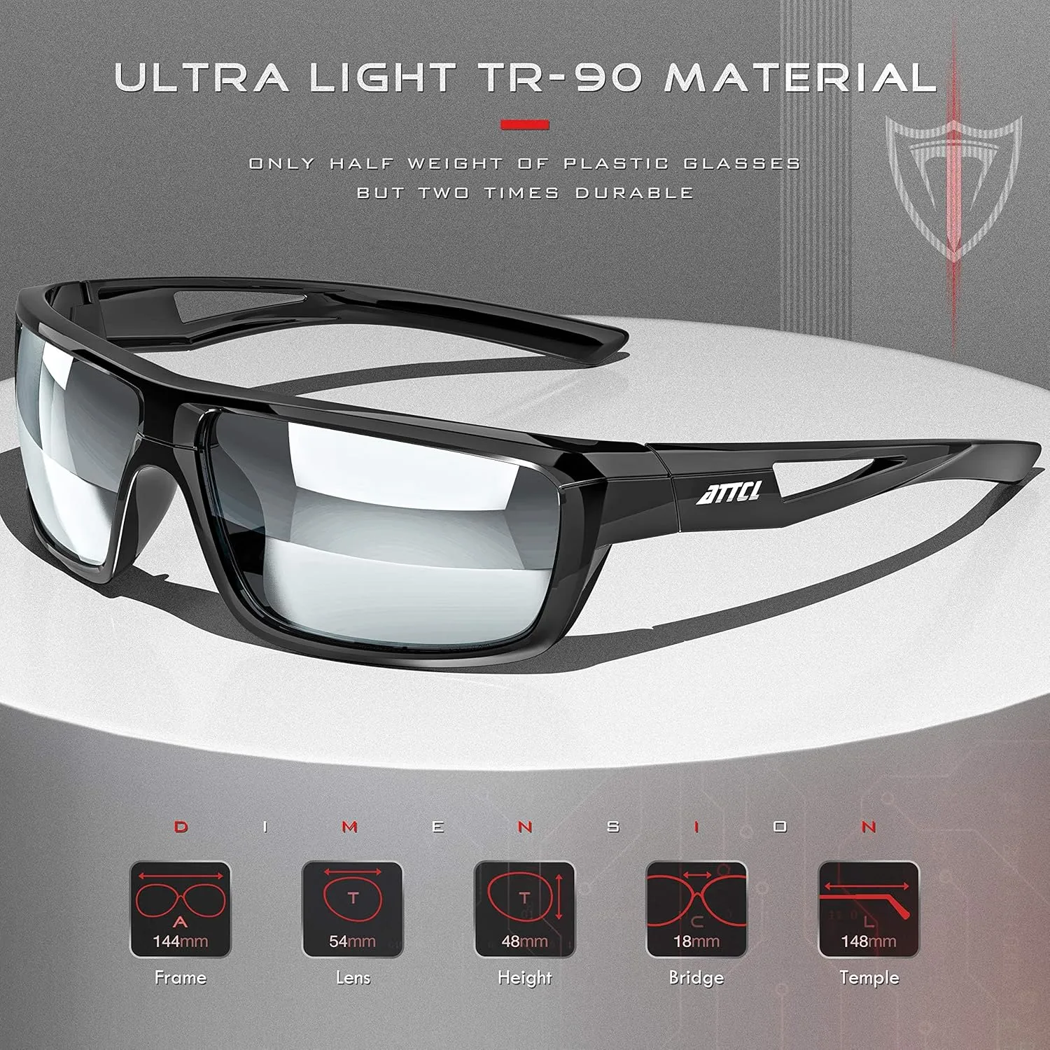 ATTCL Sports Polarized Sunglasses For Men Cycling Driving Fishing 100% UV Protection