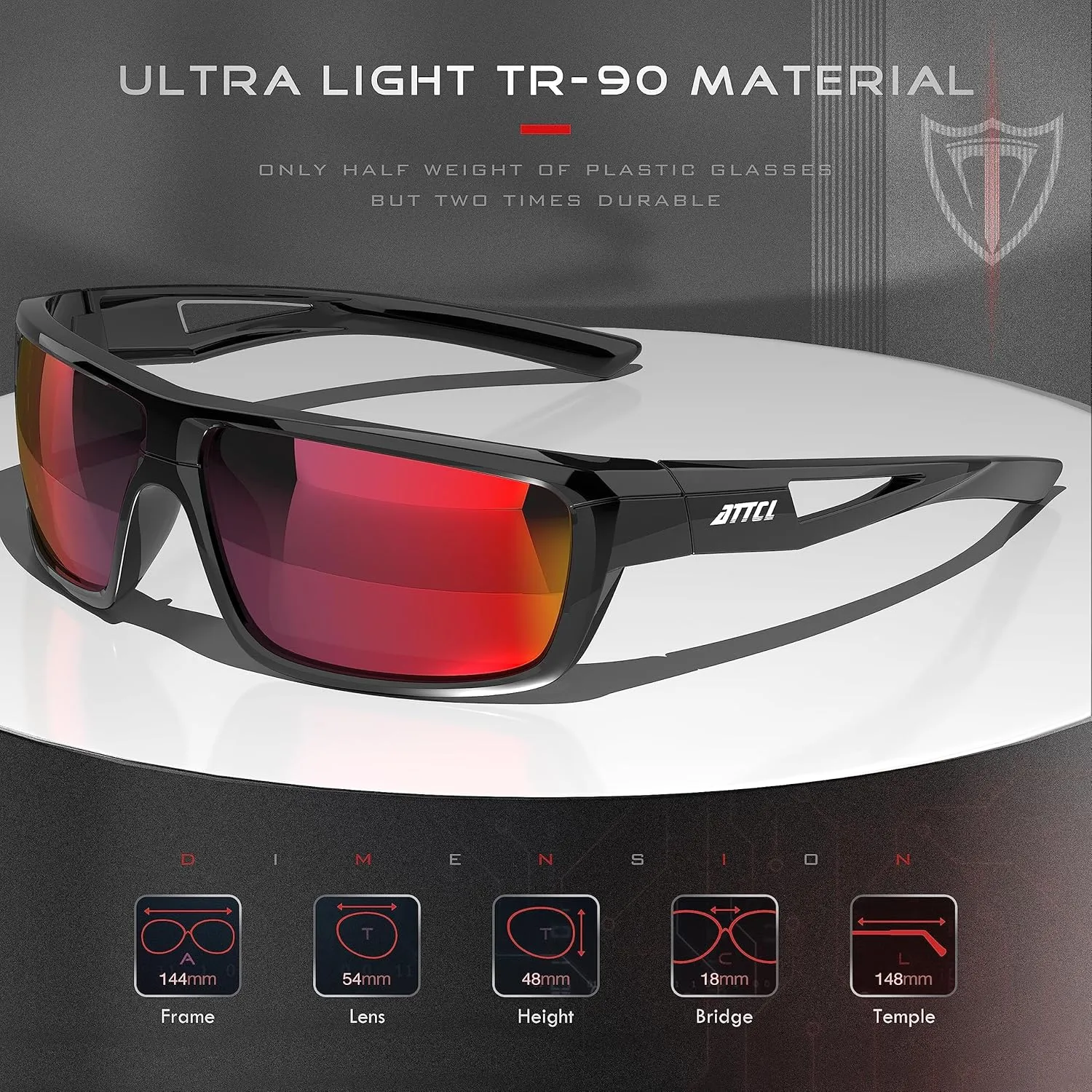 ATTCL Sports Polarized Sunglasses For Men Cycling Driving Fishing 100% UV Protection