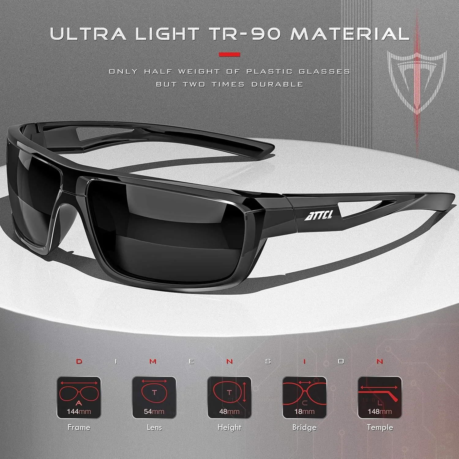 ATTCL Sports Polarized Sunglasses For Men Cycling Driving Fishing 100% UV Protection