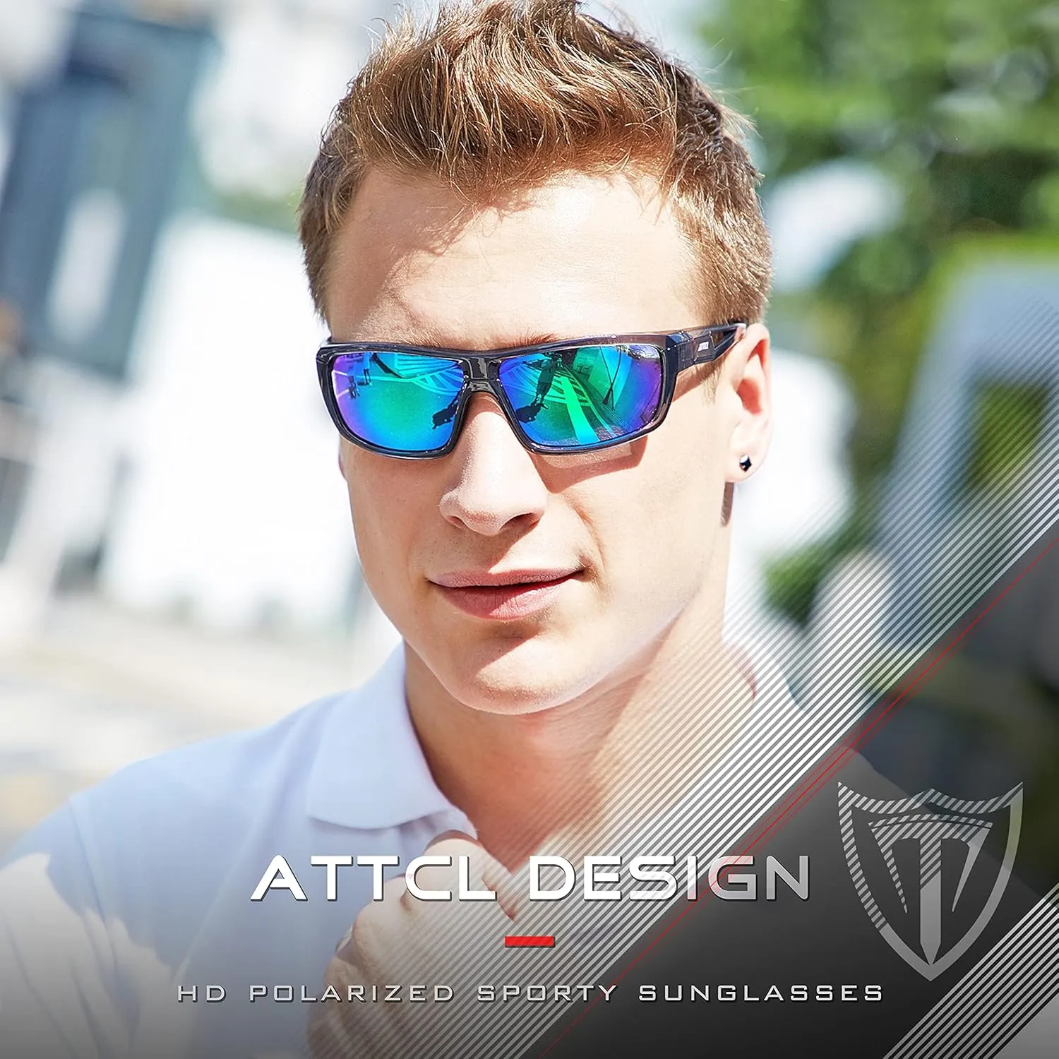 ATTCL Sports Polarized Sunglasses For Men Cycling Driving Fishing 100% UV Protection
