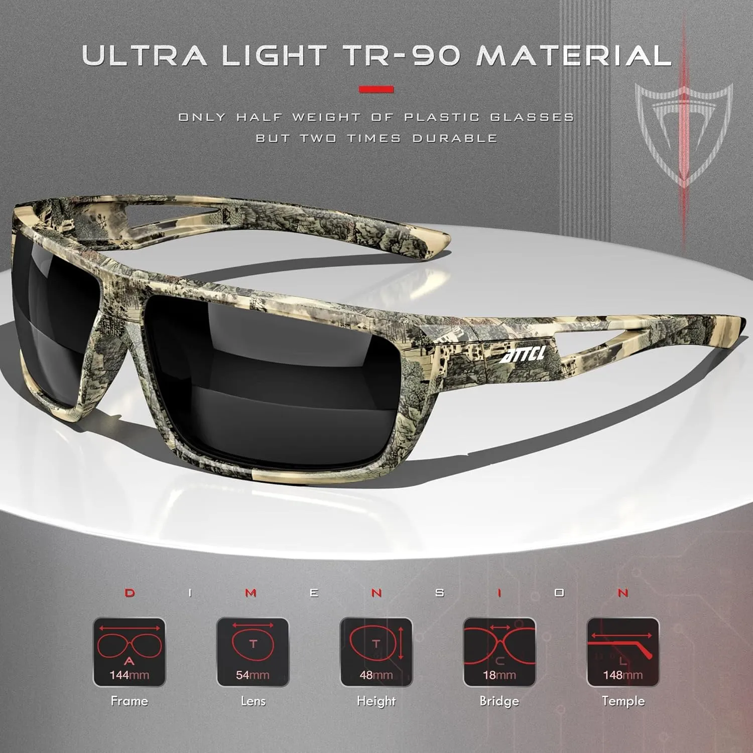 ATTCL Sports Polarized Sunglasses For Men Cycling Driving Fishing 100% UV Protection