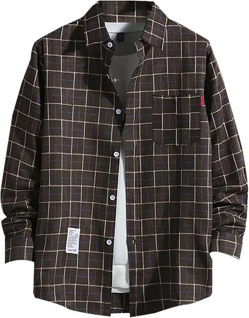 BIFUTON Mens Lightweight Flannel Shirts Long Sleeve Button Down Plaid Shirt Men Flannel Jackets for Mens Cardigan Sweater