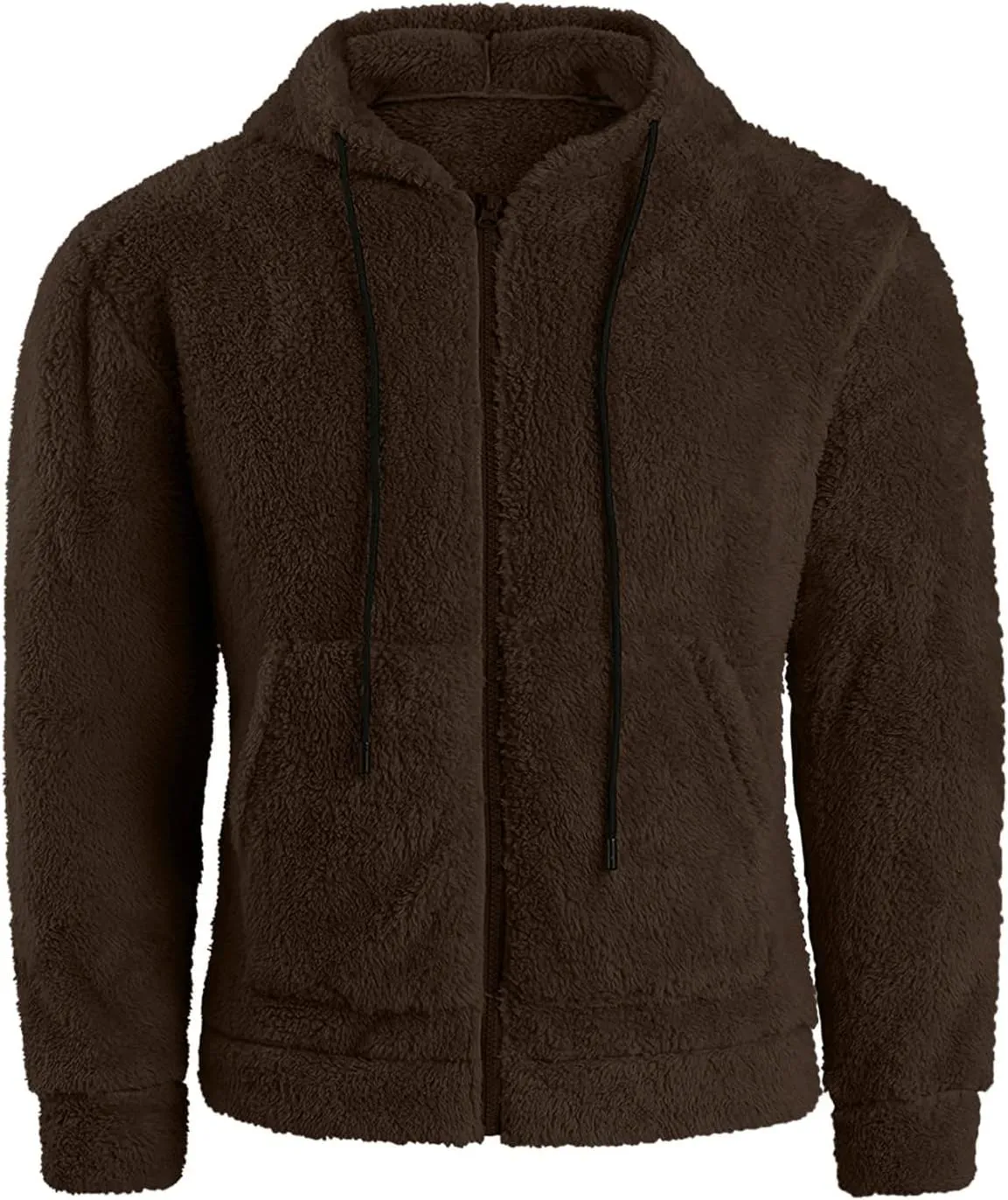 BIFUTON Winter Jackets for Men, Men's Outdoor Casual Fleece Sherpa Lined Full Zip Hooded Jacket Warm Heavyweight Winter Coats