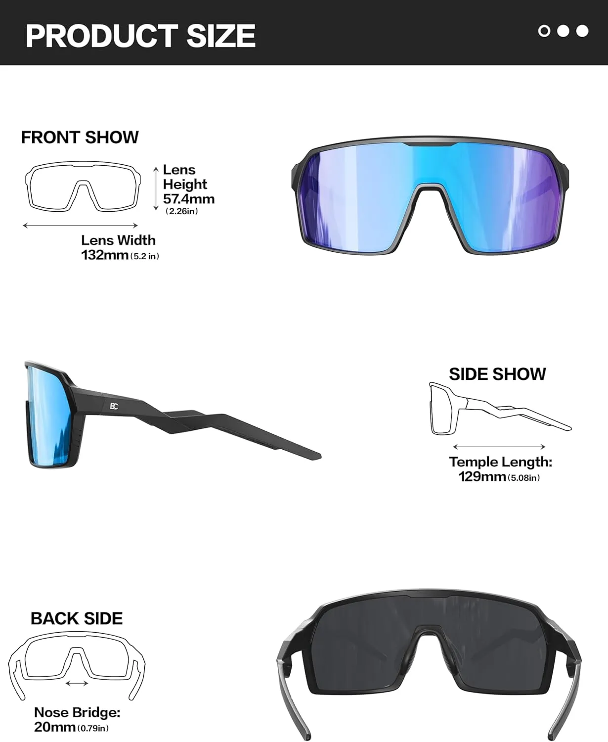 BIRCEN Sports Baseball Sunglasses for Men - Women Polarized UV Protection Cycling Glasses for Running Golf Softball Bike