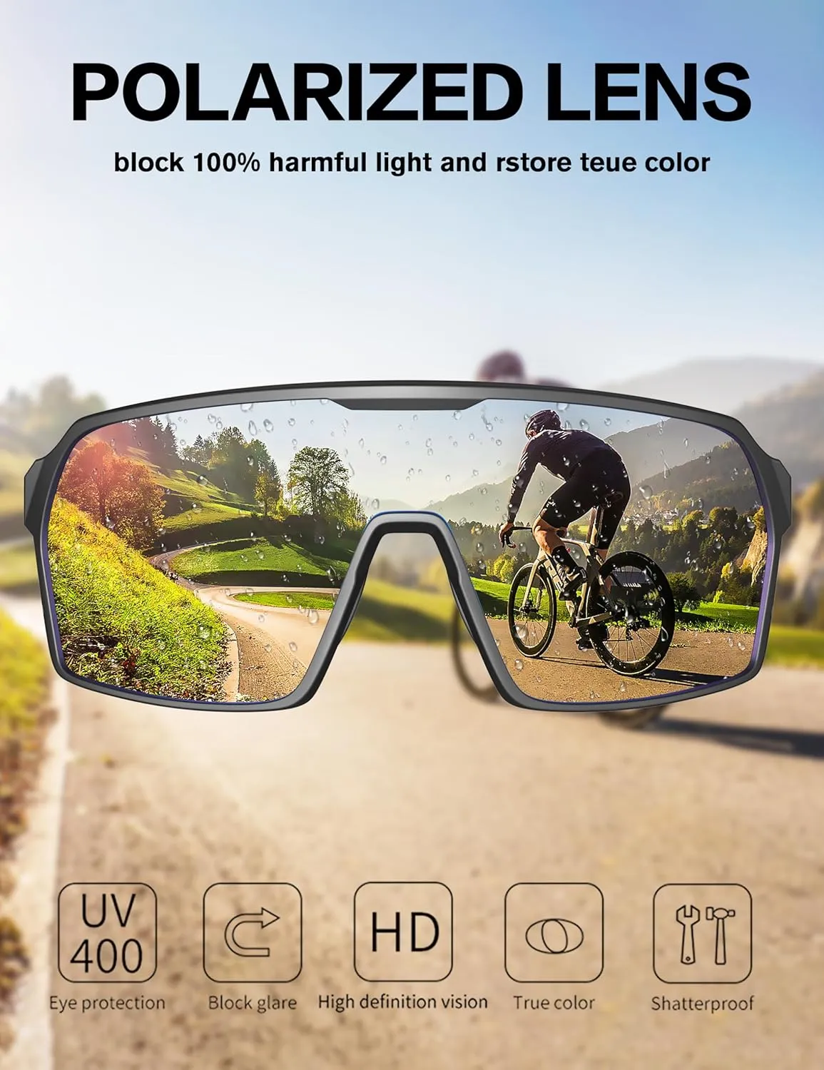 BIRCEN Sports Baseball Sunglasses for Men - Women Polarized UV Protection Cycling Glasses for Running Golf Softball Bike