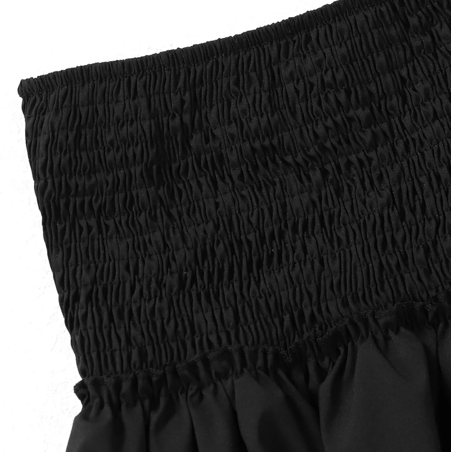 Black Pleated Skirt for Women Summer Vacation High Elastic Waist Tummy Control A-Line Solid Beach Mini Skirts for Girls