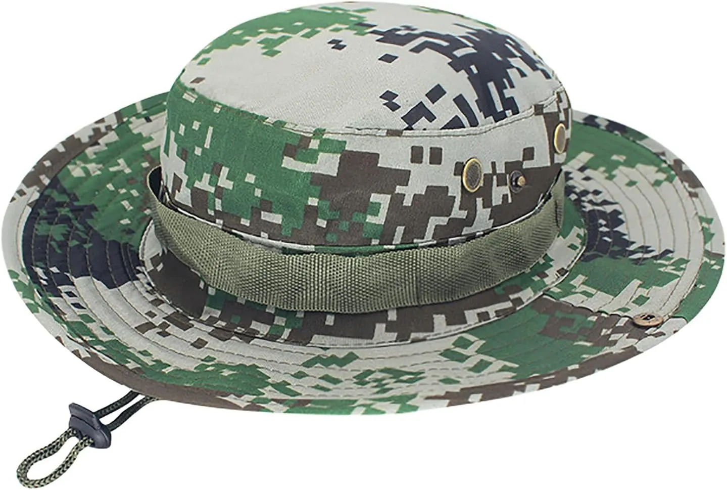 Camouflage Sun Hats Packable Hat Wide Brim Bucket Hat with Strap for Men Women Summer Fishing Hiking Hat