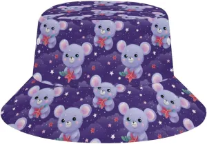 Cartoon Koala Sun Hats Bucket Hat Wide Brim Fishing Hat Summer Hat for Fishing, Hiking, Camping