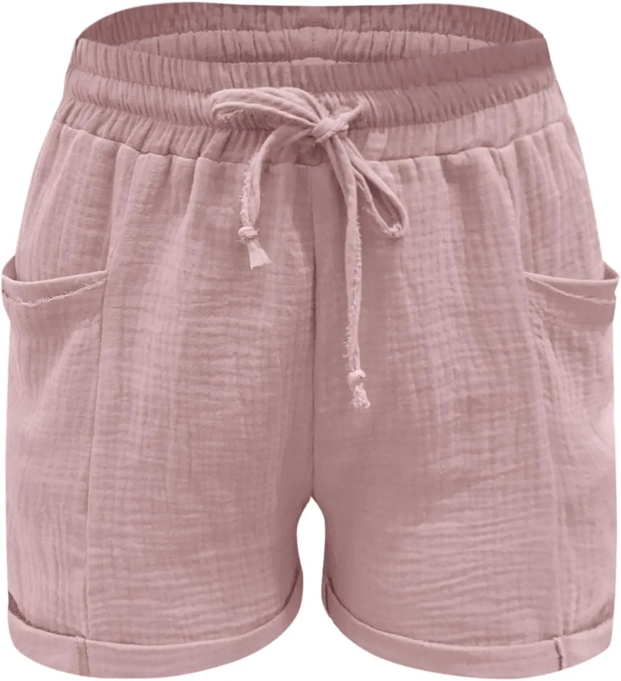 Casual Bermuda Shorts Drawstring Elastic High Waisted Going Out Shorts Comfy Plus Size Shorts with Pockets