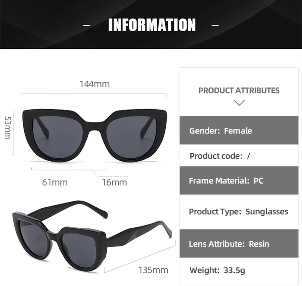 Cat Eye Sunglasses For Women Men Vintage Sun Glasses Trending Female Shades UV400