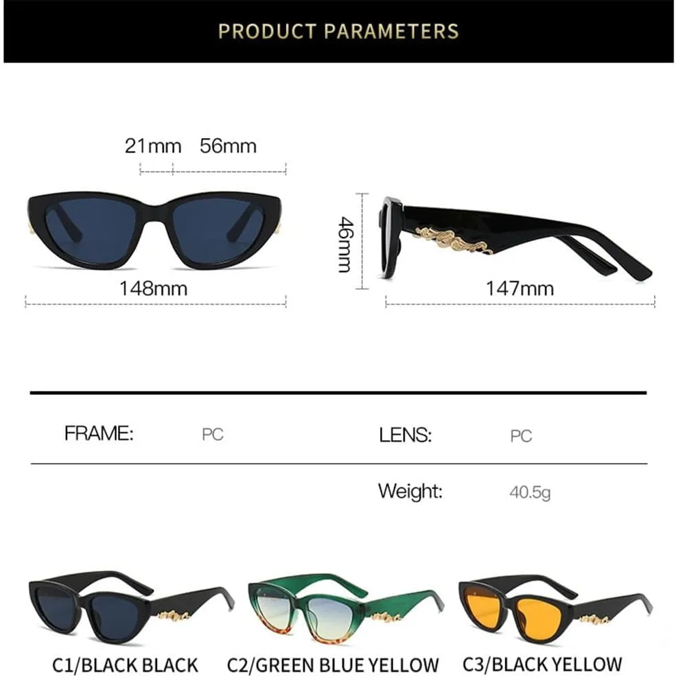 Cat Eye Sunglasses Women Vintage Shades Luxury Female Sun Glasses UV400 Eyewear