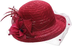 Church Hats for Women Black Lace Wide Brim Sun Hat Tea Party for Ladies Organza Weddings Hats Summer Sun Hats