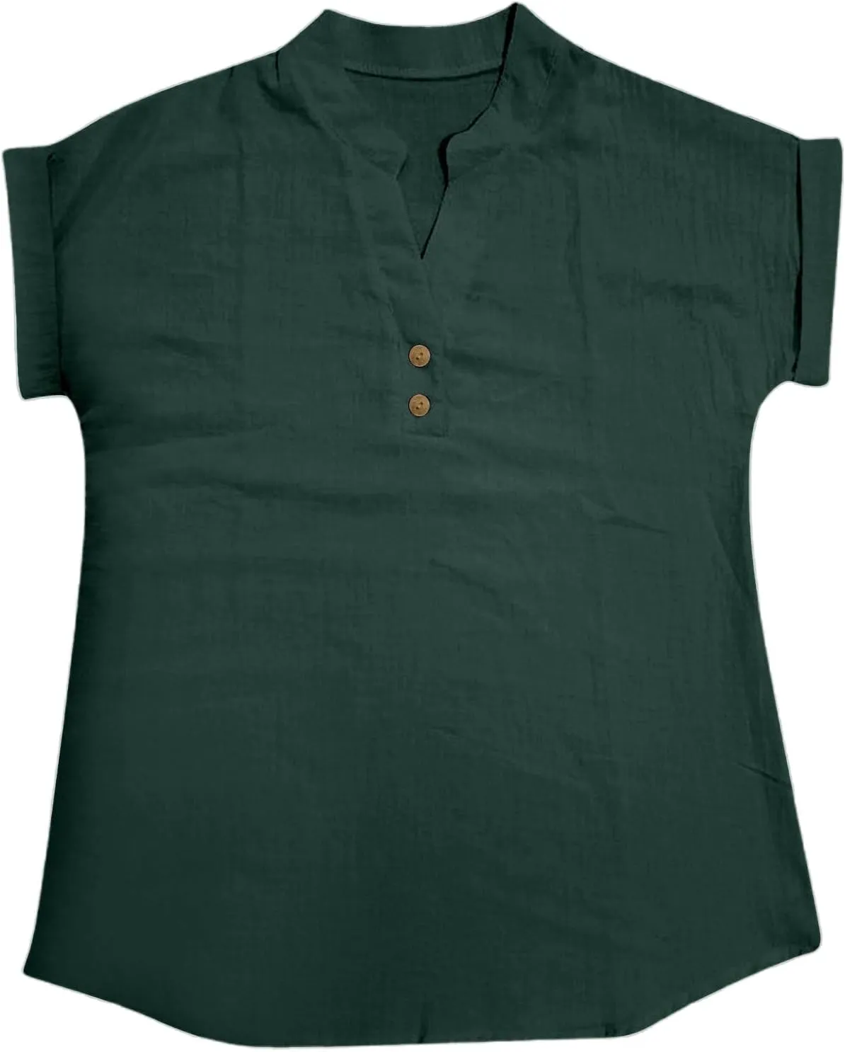 Cotton Linen Shirts for Women Short Sleeve Summer Tops Button V Neck T Shirt Basic Tee Business Casual Outfits Clothes