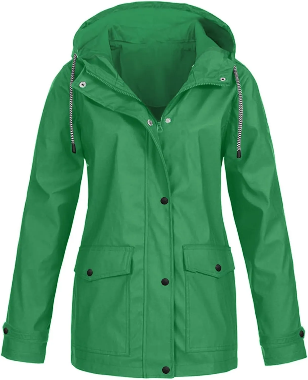 CRNTCEM Women's Outdoor Waterproof Jacket Lightweight Hooded Hiking Climbing Rain Jackets Active Outdoor Windbreaker Raincoat