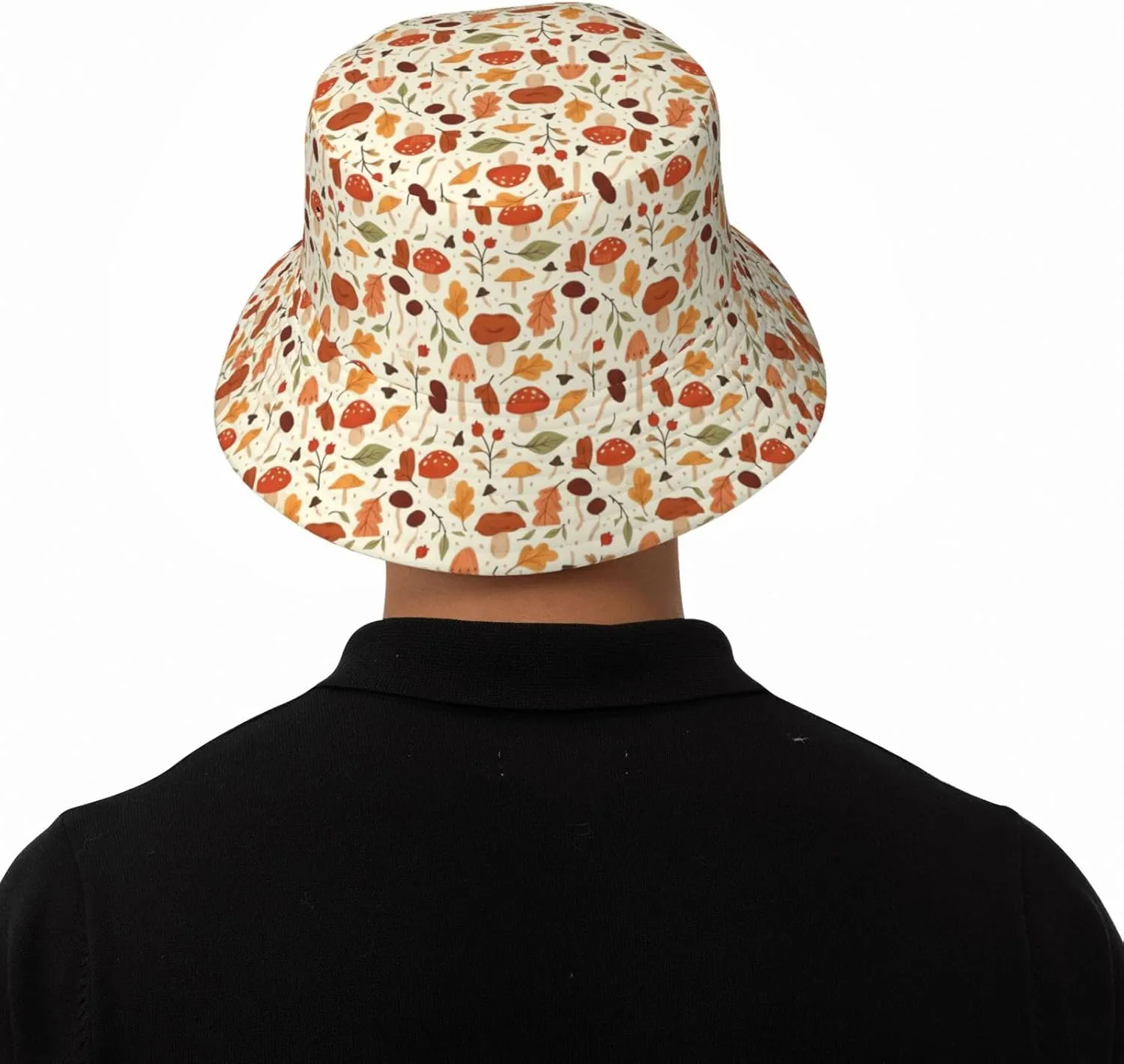Cute Mushroom Print Sun Hats Summer Casual Wide Brim Bucket Hat Beach Travel Caps