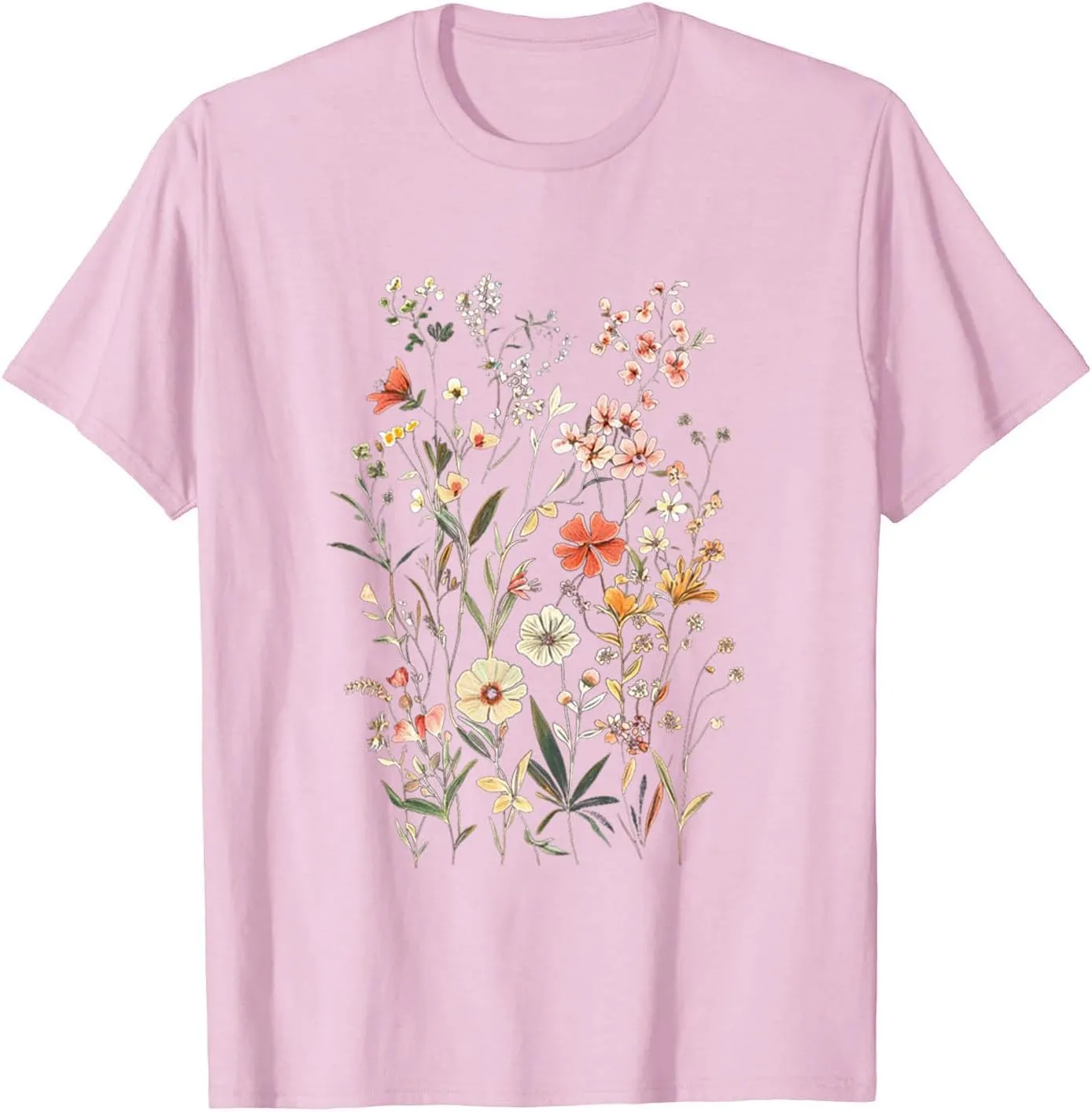 Cute Summer Floral Printed Shirts for Women Crewneck Short Sleeve Tee Loose Fit Casual Tshirt Holiday Travel Clothes