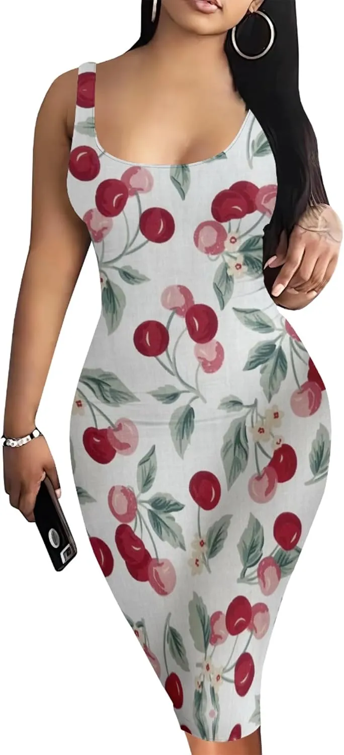 CYSEXY Bodycon Dresses for Women Sexy Tank Sleeveless Birthday Club Party Summer Wrap Basic Midi Dresses for Women