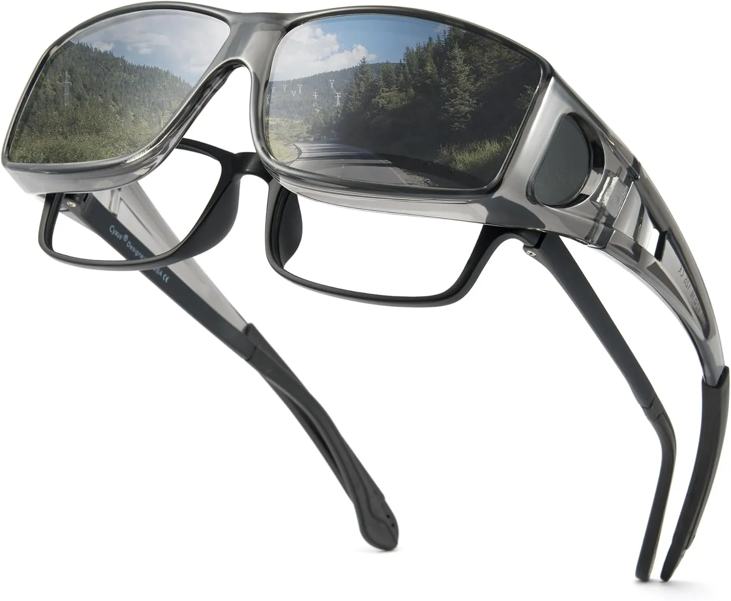 Cyxus Fit Over Sunglasses Polarized Sunglasses for Nearsighted People UV Protection Driving Sunglasses