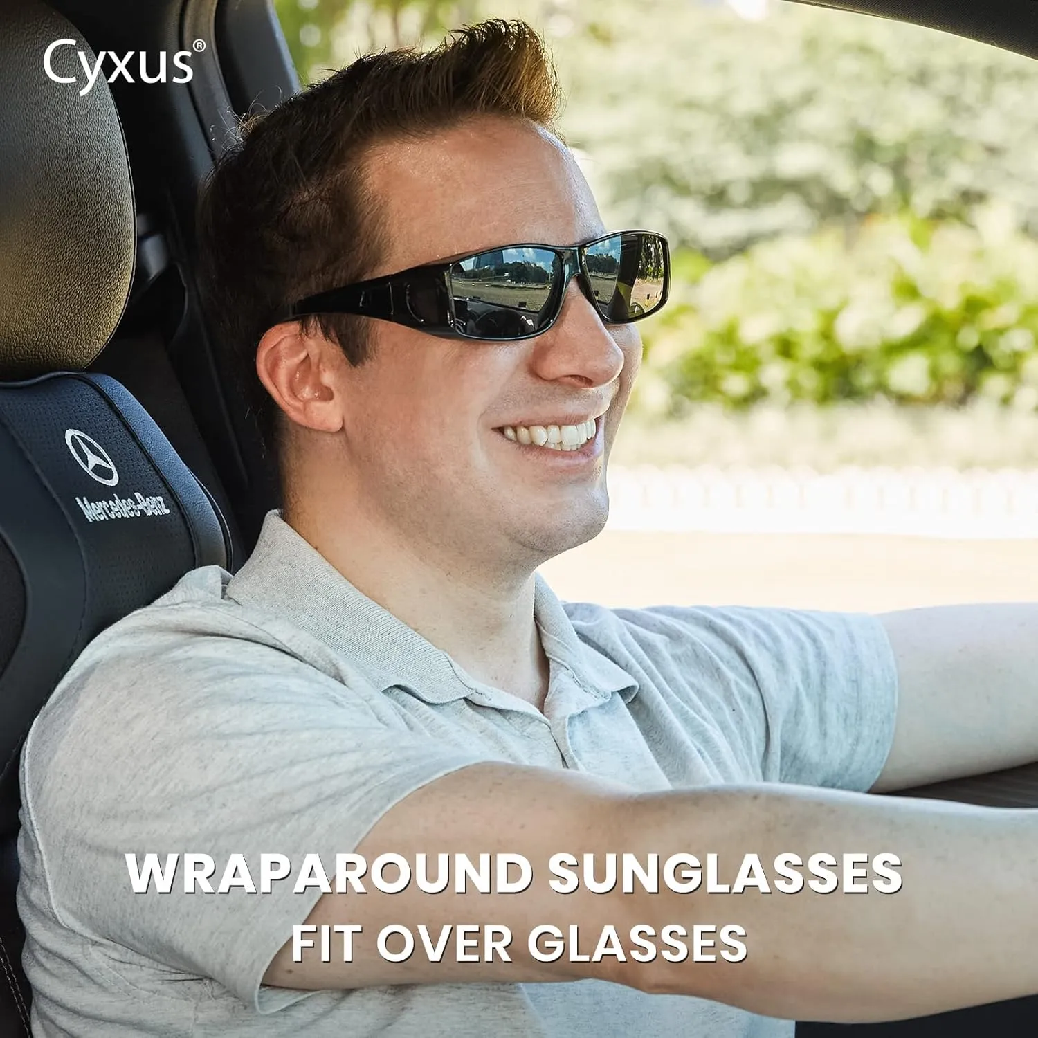 Cyxus Fit Over Sunglasses Polarized Sunglasses for Nearsighted People UV Protection Driving Sunglasses