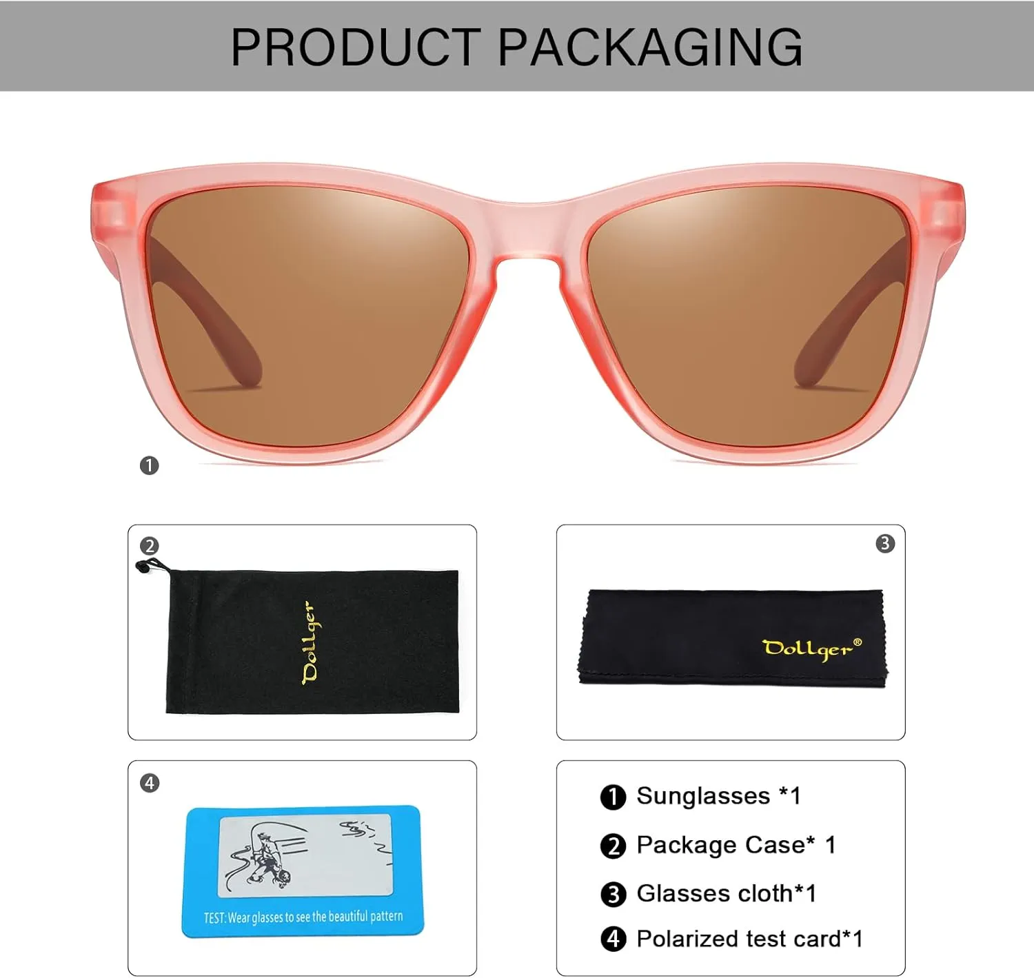 Dollger Polarized Sunglasses for Men Women Retro Classic UV400 Protection Sunglasses