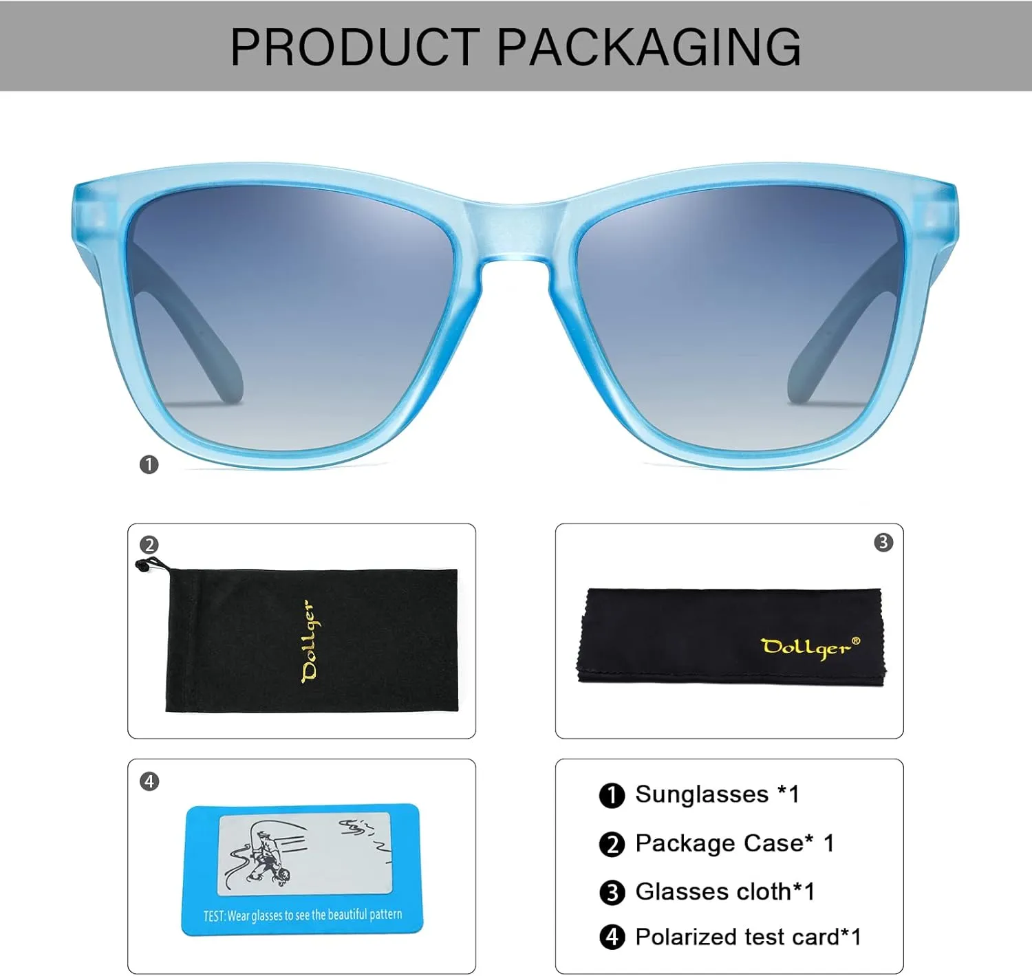 Dollger Polarized Sunglasses for Men Women Retro Classic UV400 Protection Sunglasses