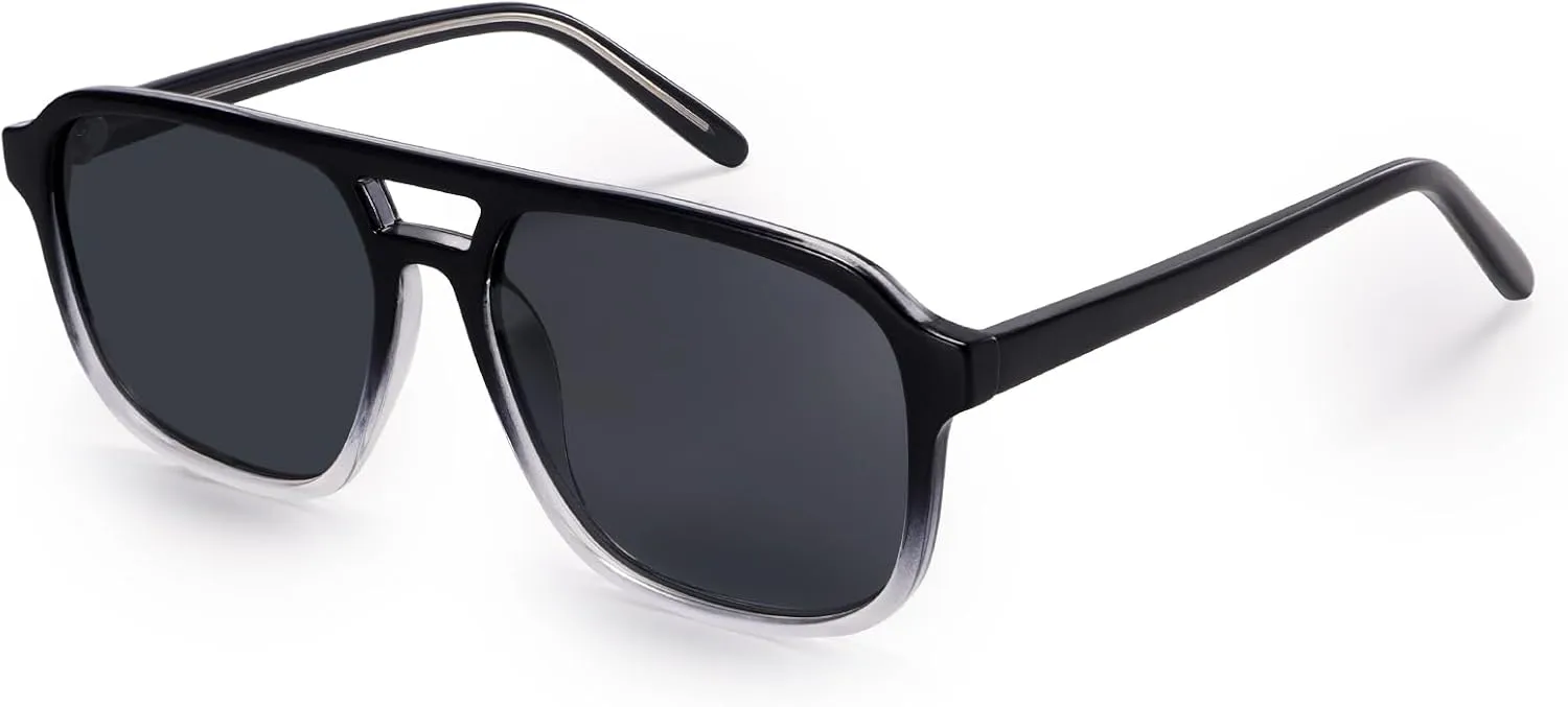 Dollger Retro Polarized Aviator Sunglasses for Men Women Vintage 70s Square Flat Pilot Shades Driving Fishing UV Protection