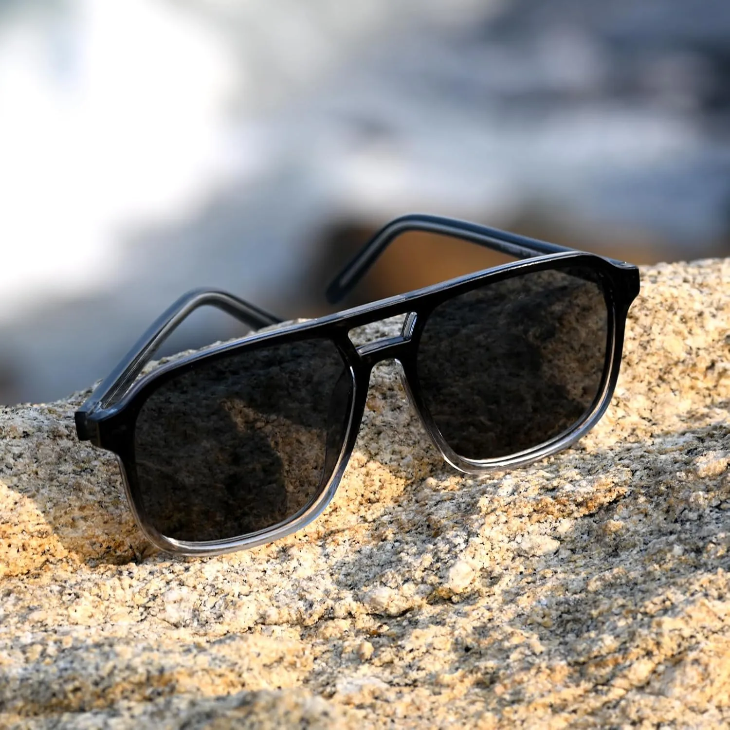Dollger Retro Polarized Aviator Sunglasses for Men Women Vintage 70s Square Flat Pilot Shades Driving Fishing UV Protection