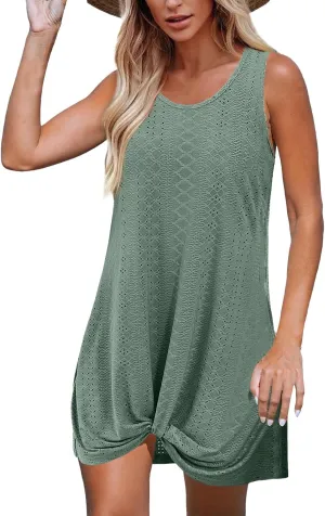Dresses for Women Summer Beach Vacation Sleeve Mini Dress Casual Hollow Lightweight Loose Fit Dresses Sundress 2025