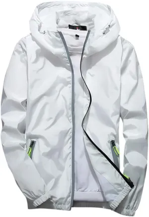 DuDubaby Men's Casual Color Plus Size Hoodie Reflective Zipper Outdoor Sport Coat
