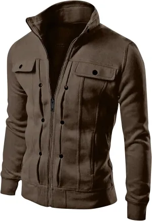 DuDubaby Mens Slim Lapel Cardigan Coat Jacket