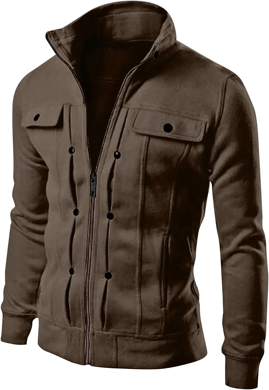 DuDubaby Mens Slim Lapel Cardigan Coat Jacket