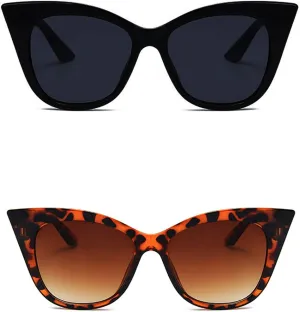 EASYHAUTE Cat Eye Sunglasses for Women Retro Cateye Frame - Vintage 90s UV400 Protection Sunnies, Chic Shades for Small Face