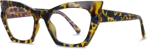 Fashion Cat Eye Spectacle Frame Men Women Two Color Splicing Spring Hinge Glasses