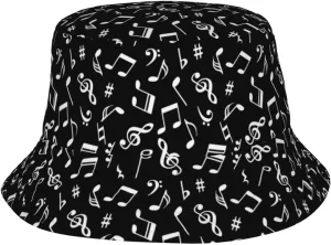 Fashion Funny Music Notes Sun Hats Reversible Print Bucket Hat for Women and Men Unisex