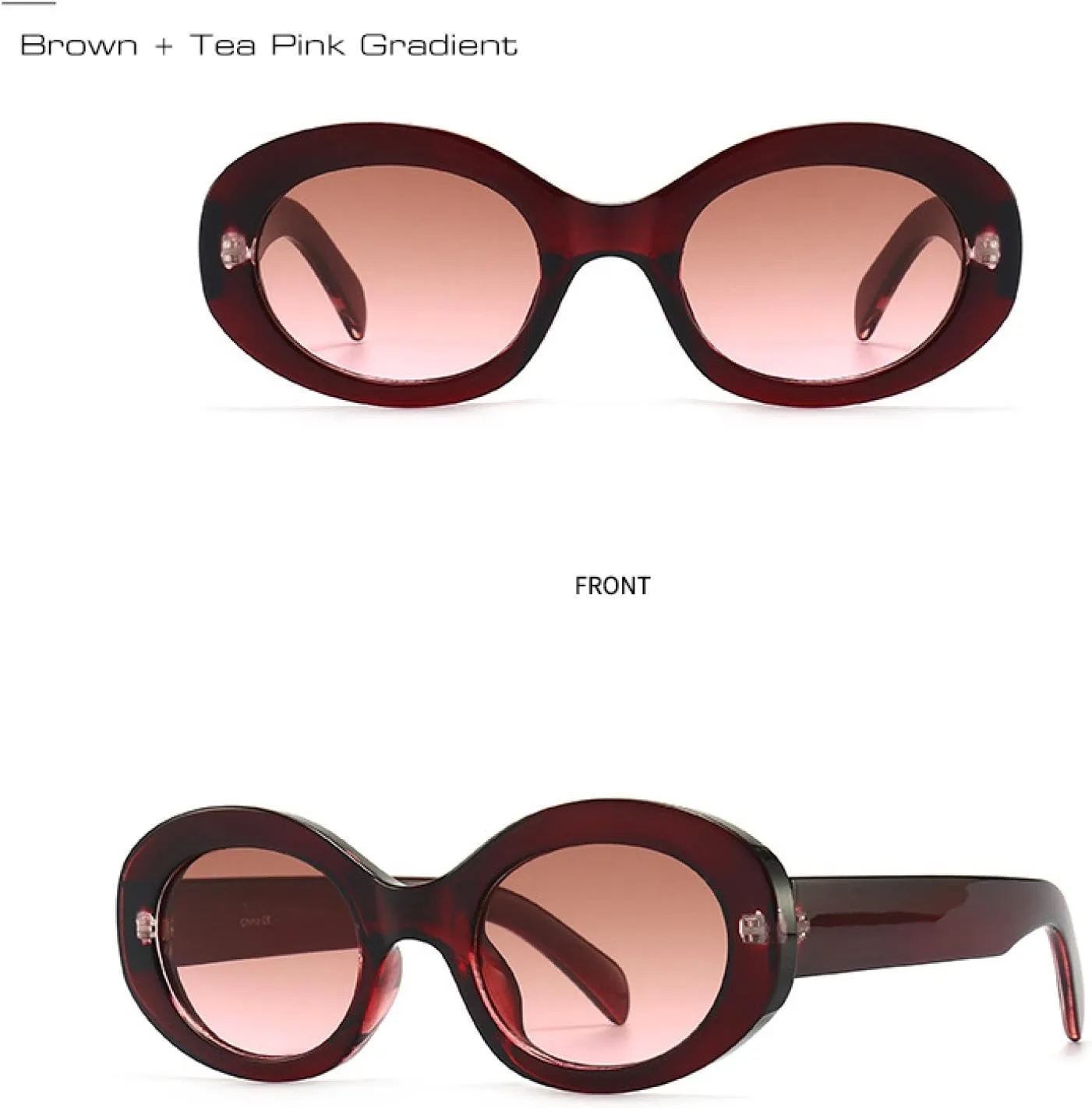 Fashion Oval Women Shades Uv400 Men Retro Round Leopard Sun Glasses