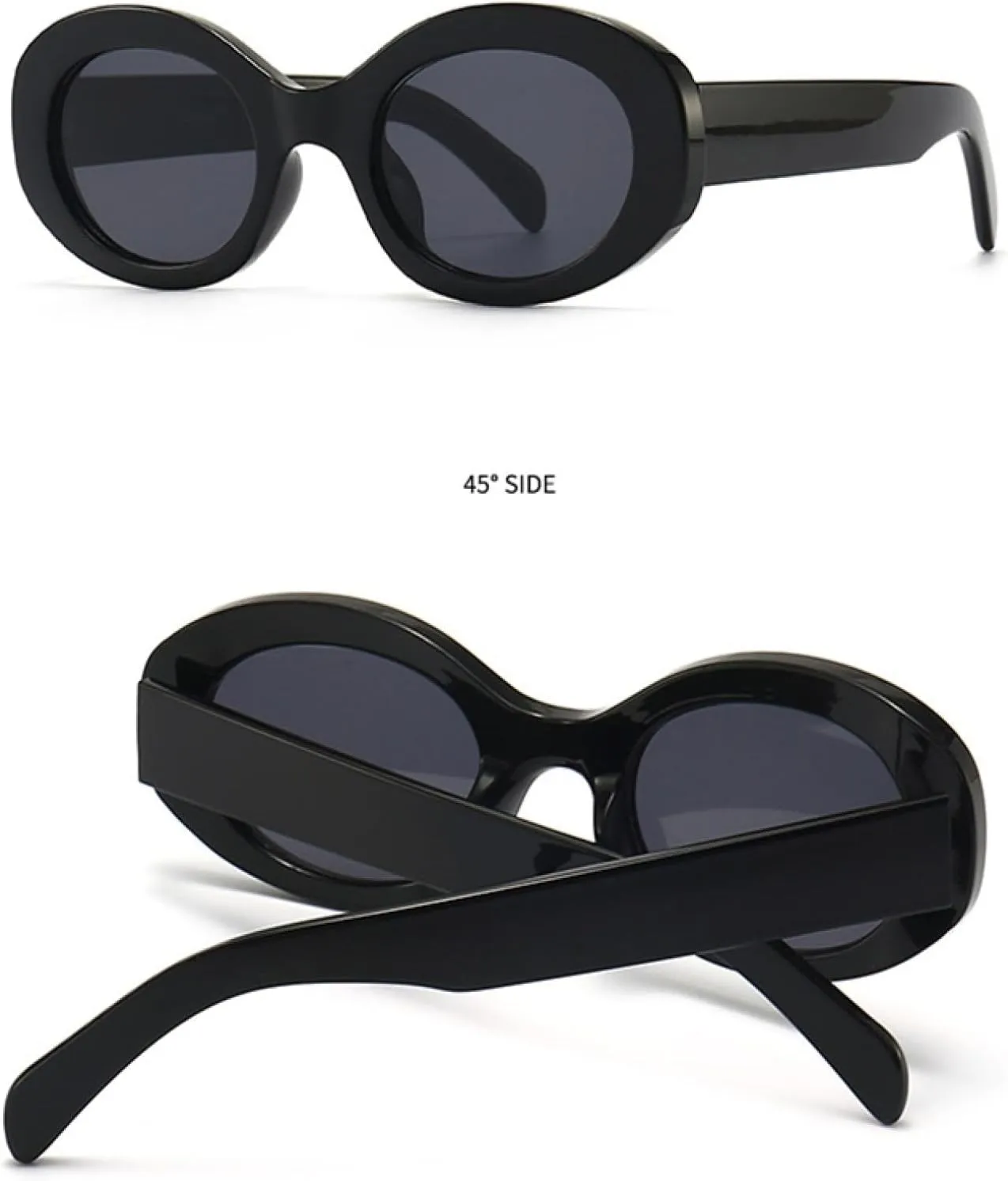 Fashion Oval Women Shades Uv400 Men Retro Round Leopard Sun Glasses