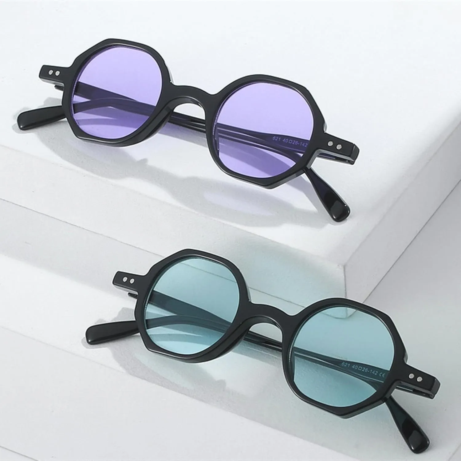 Fashion Round Sunglasses for Women Men Punk Vintage Small Frame Uv400